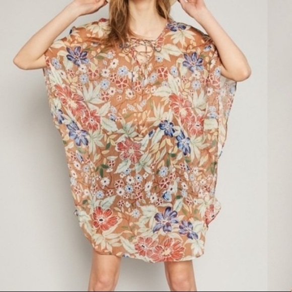 Floral Chiffon Cover Up/Dress - Picture 2 of 12